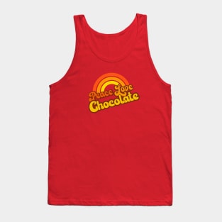 Retro Rainbow - Peace, Love Chocolate Tank Top